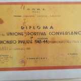 L'attestato del campionato pugliese Italia Libera vinto nel 1944 dall'U.S. Conversano
